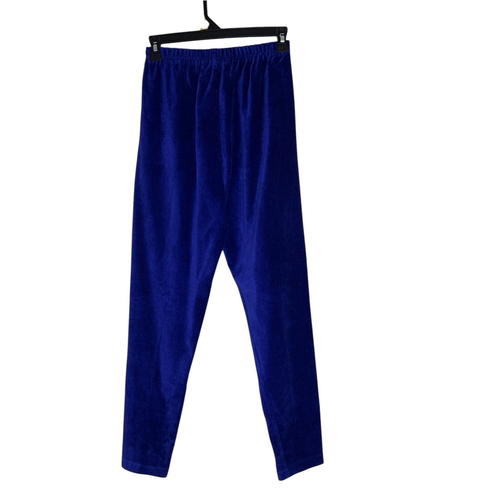 Jones New York Sport Velvet Pants Women Large Blue Elastic Waist Slim Velour‎ L - Picture 6 of 11